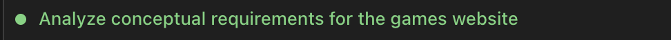 Completed todo item with green circle
